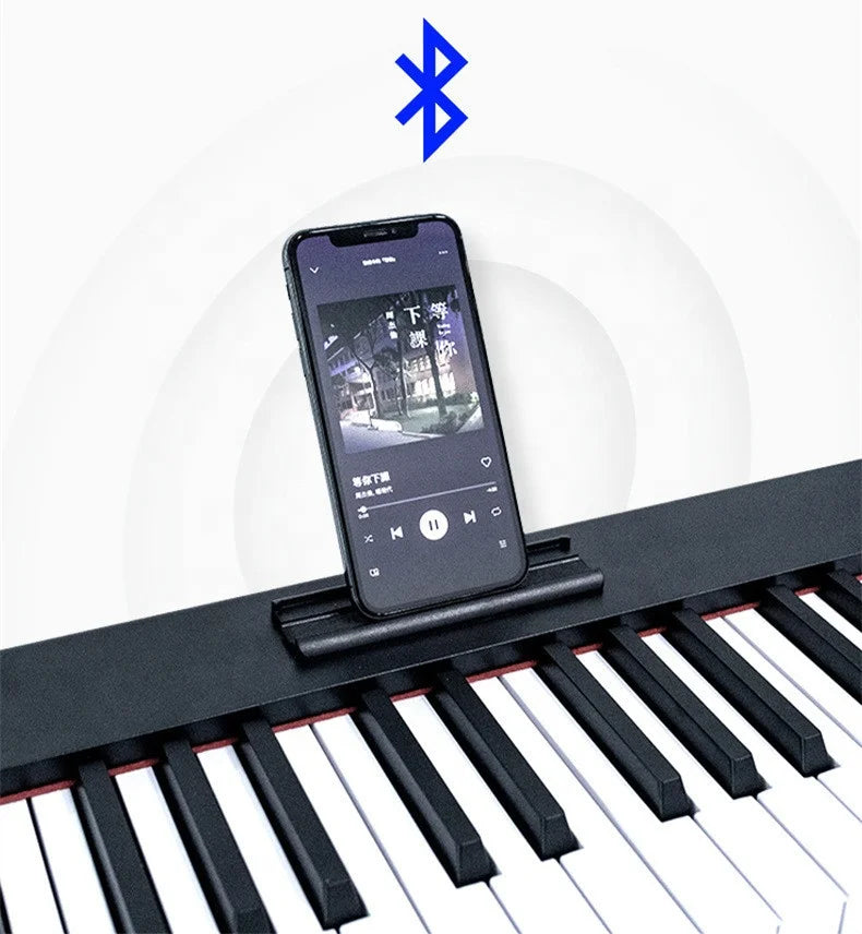 Costour HQB1-88 88-Key Portable Bluetooth Digital Piano | 128 Tones, Rechargeable, Aluminum Body, Phone Bracket