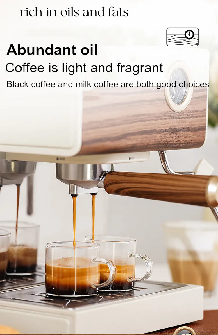 Coffee Maker Stainless Steel Italian Household Small Semi-Automatic Coffee Machine Steam Milk Bubble Concentration Office Steam