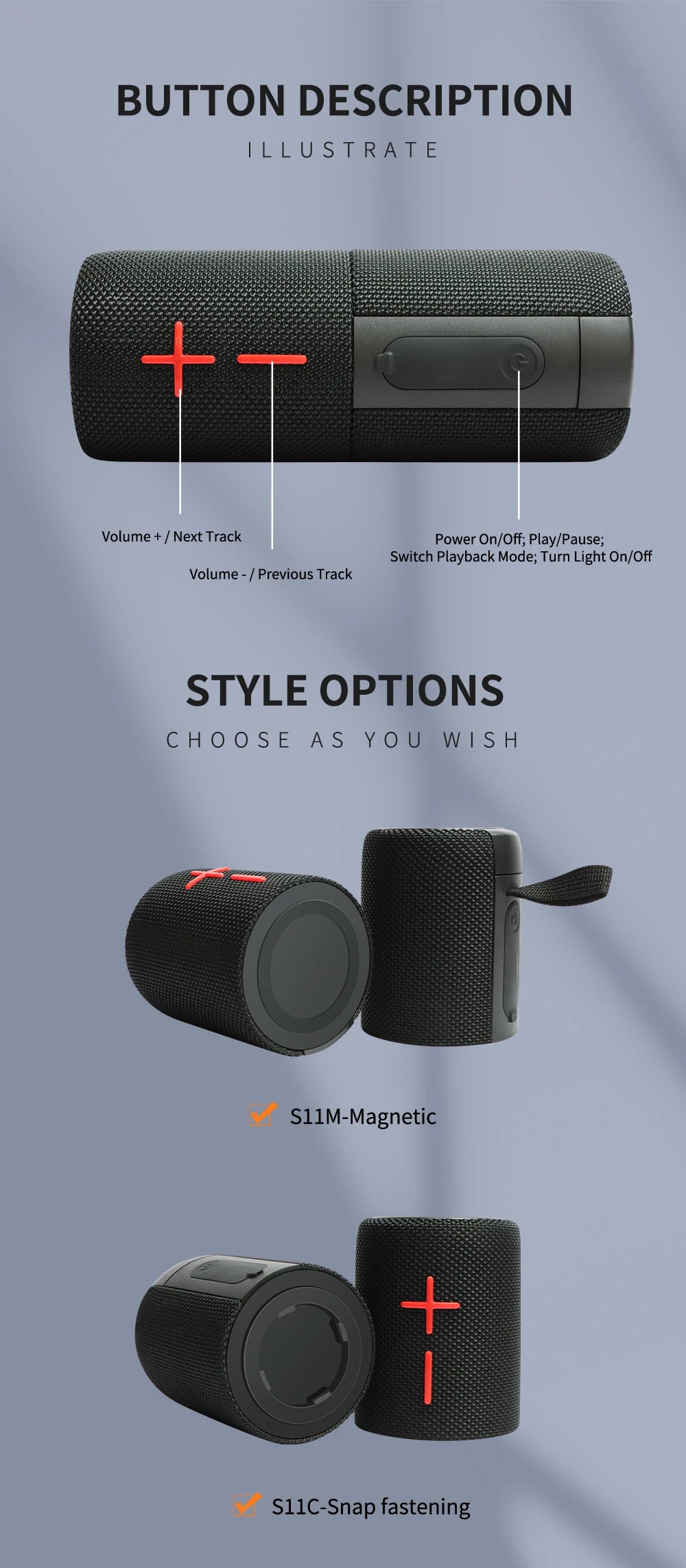 Dual Magnetic BT5.3 Speaker, IPX6 Waterproof Portable Wireless Speakers 24H Playtime Multiple Pairing for Home,Outdoor or Travel