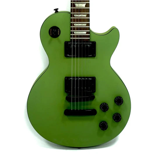 Eastern Music Hardluck Kings BOSSMAN IRISH MOSS Limited Edition Satin Matte Olive Green Les Paul Style Electric Guitar With Case