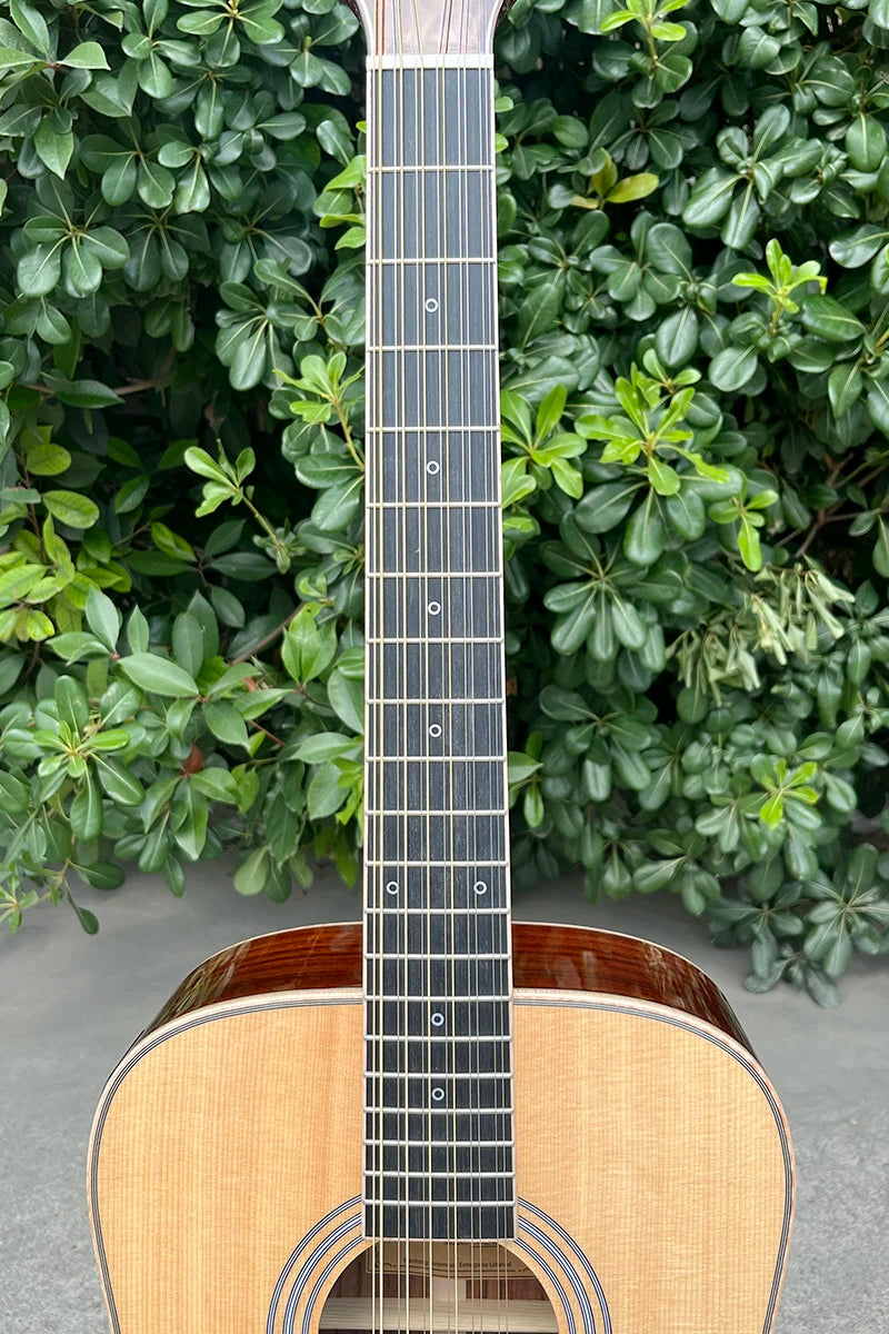 Aiersi Brand Handmade Gloss Finish High Grade Solid Top 12 String Electric Acoustic Guitars with Pickup
