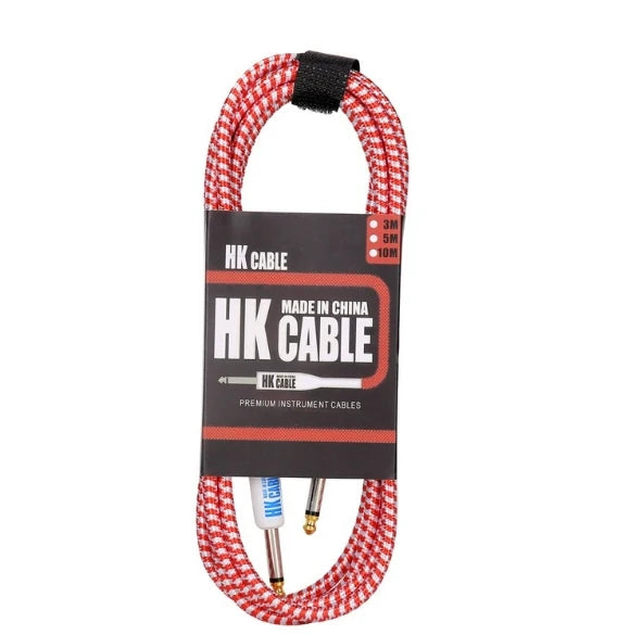 6.35mm Male to Male Braided Line Pedal Guitar Bass Universal Cable 3 Metre Guitar Audio Cables Anti-Noise Line