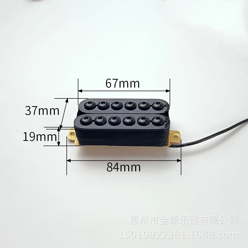 Electric Guitar Dual Coil Pickup Maple Neck Ebony Fingerboard Glossy Finish Black Hexagon Large Head N/B Accessories 6-String