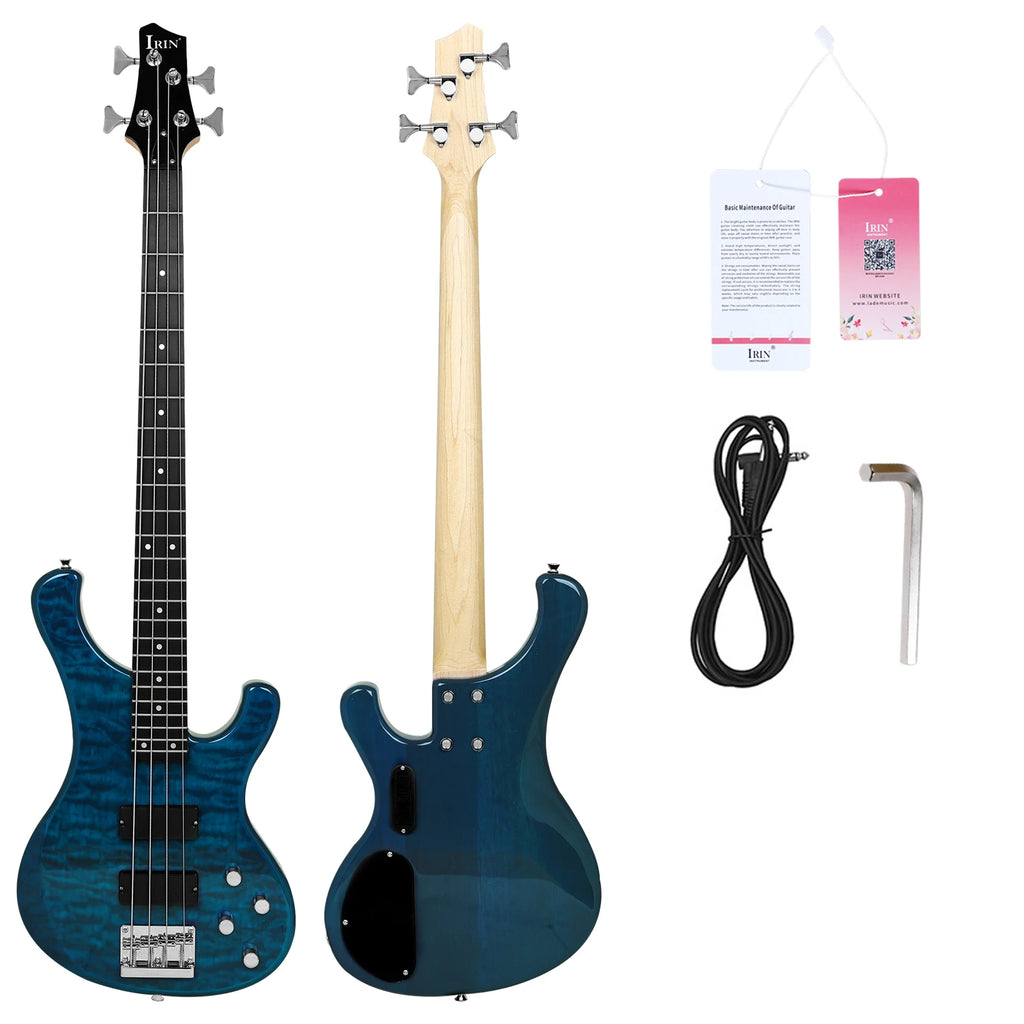 IRIN New Hot Sales Factory Musical Instruments  Okoume Wooden Electric Bass 24 Fret Professional 4 Strings Electric Bass Guitar