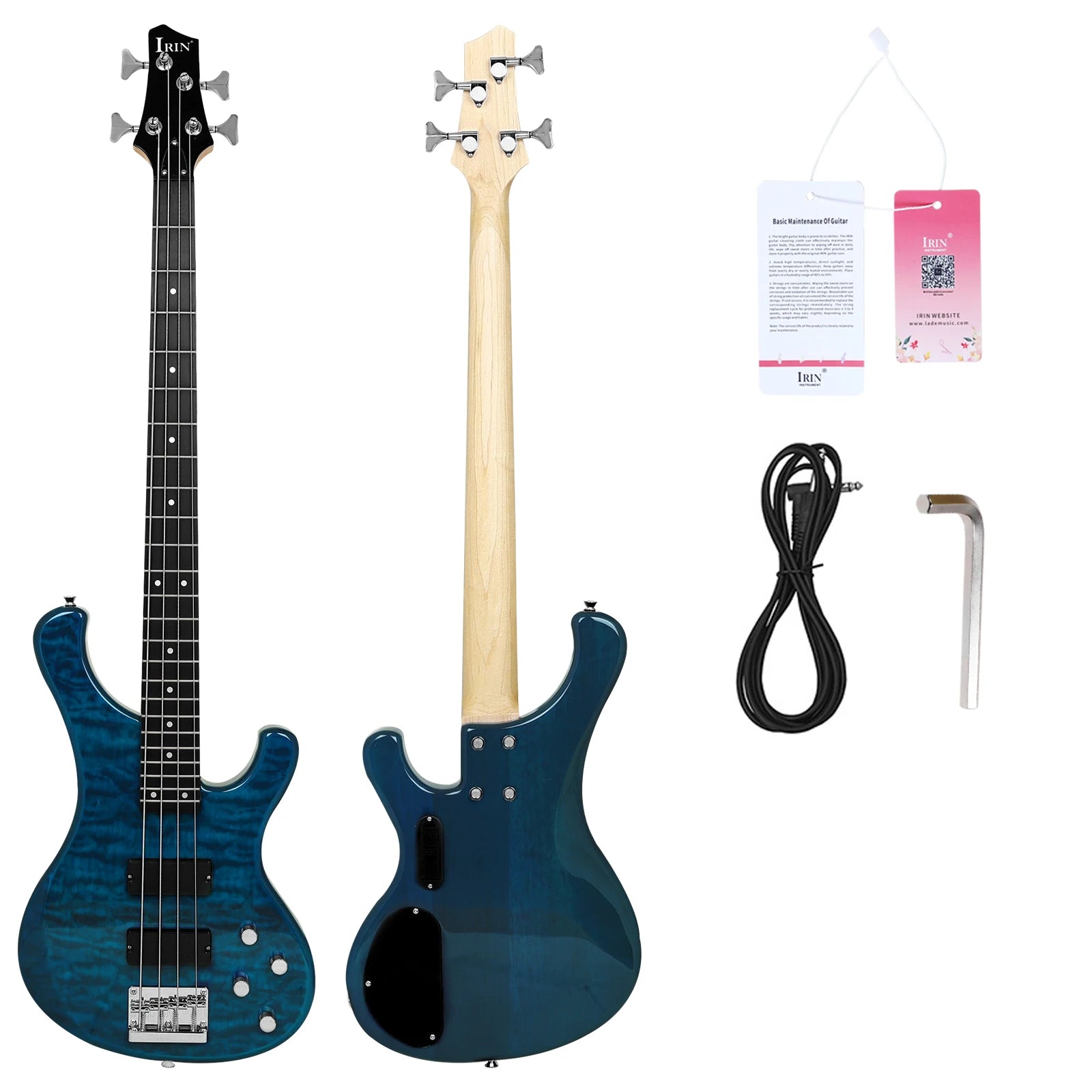 IRIN New Hot Sales Factory Musical Instruments  Okoume Wooden Electric Bass 24 Fret Professional 4 Strings Electric Bass Guitar