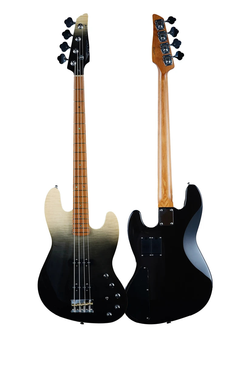 PB-770 Flamed Maple Coloful 4 String High Quality  Electric Bass Guitar, Active Pickup Bass
