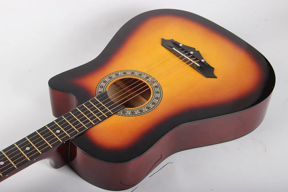 Best Price Professional Beginner Practice Wholesale 38 Inch Cutaway Basswood Body Acoustic Guitar for Sale