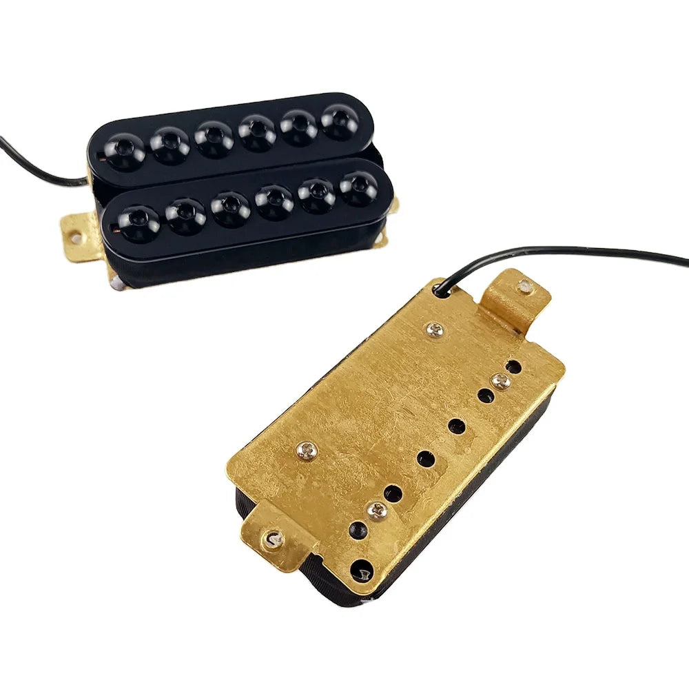 Electric Guitar Dual Coil Pickup Maple Neck Ebony Fingerboard Glossy Finish Black Hexagon Large Head N/B Accessories 6-String