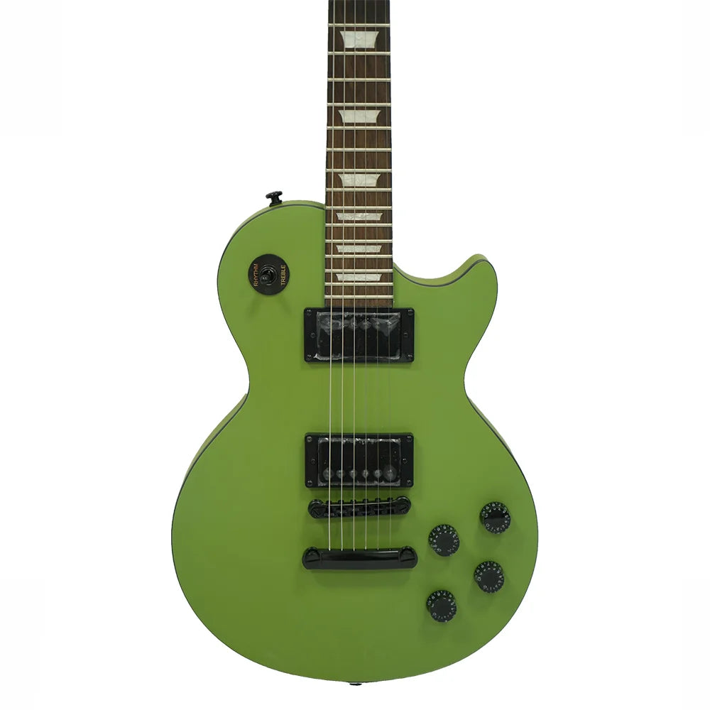 Eastern Music Hardluck Kings BOSSMAN IRISH MOSS Limited Edition Satin Matte Olive Green Les Paul Style Electric Guitar With Case