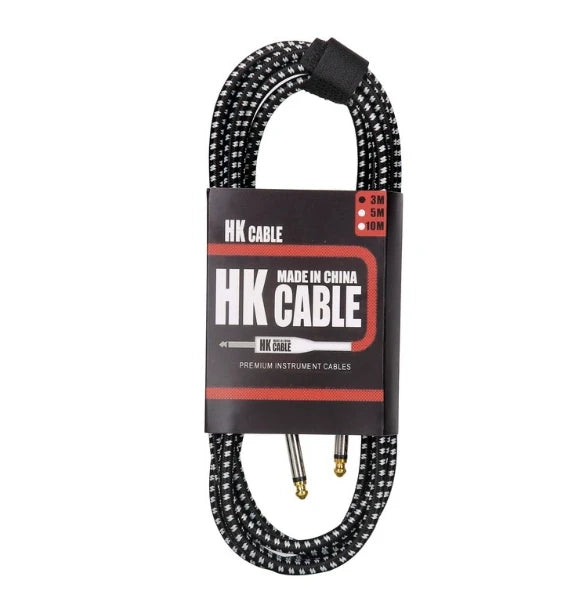 6.35mm Male to Male Braided Line Pedal Guitar Bass Universal Cable 3 Metre Guitar Audio Cables Anti-Noise Line