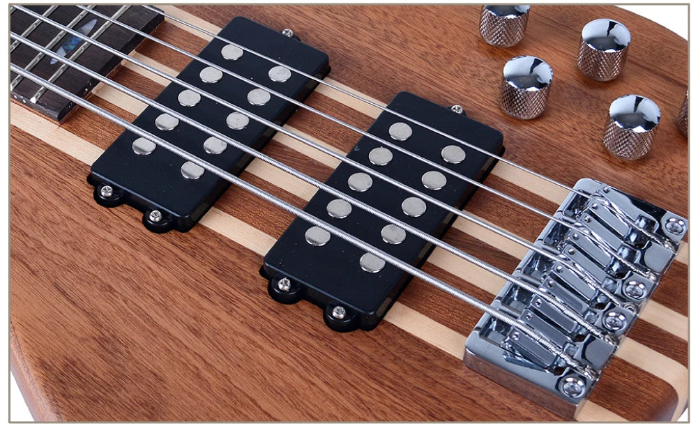 Made in China Professional Active Pickup Bass with Conjoined Neck Through Body 5 Strings Electric Bass Guitar