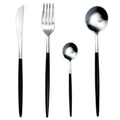 Matte Silver Dinnerware Set 18/10 Stainless Steel Cutlery Set Dessert Fork Knives Spoon Chopsticks Silverware Steak Tableware