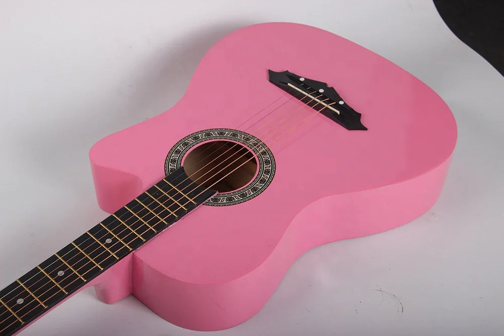 Best Price Professional Beginner Practice Wholesale 38 Inch Cutaway Basswood Body Acoustic Guitar for Sale