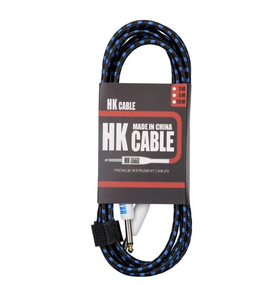 6.35mm Male to Male Braided Line Pedal Guitar Bass Universal Cable 3 Metre Guitar Audio Cables Anti-Noise Line