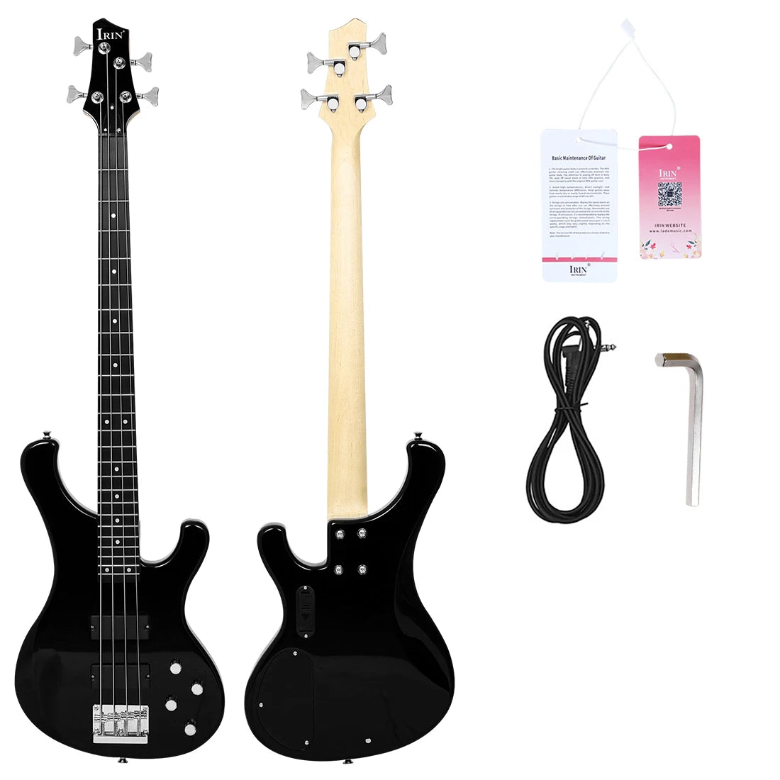 IRIN New Hot Sales Factory Musical Instruments  Okoume Wooden Electric Bass 24 Fret Professional 4 Strings Electric Bass Guitar
