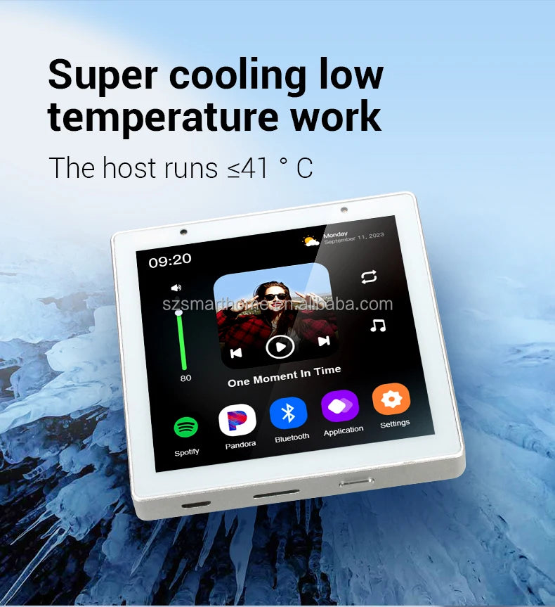 4-Inch Touch Screen Android 11 Wall Mount Amplifier with WiFi Ceiling Speakers Background Music Host Smart Home Smart Device