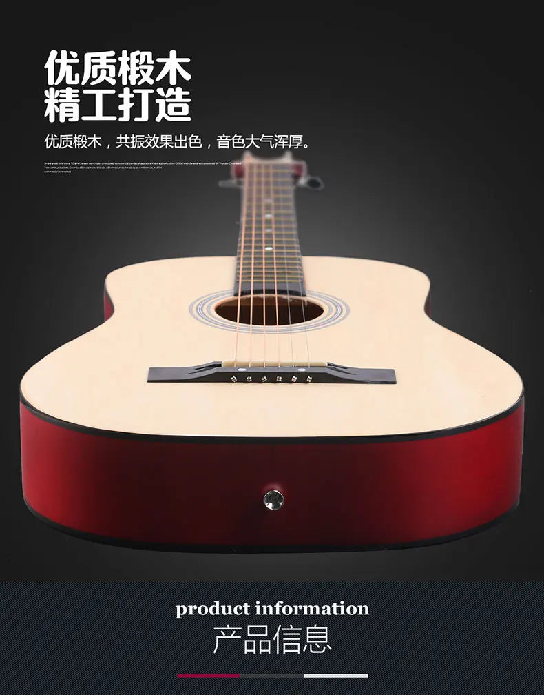 38-Inch Classical Acoustic Guitar Beginners Thin Body Basswood Maple Koa Back/Side Plastic Available Matt Gloss Wholesale Sale