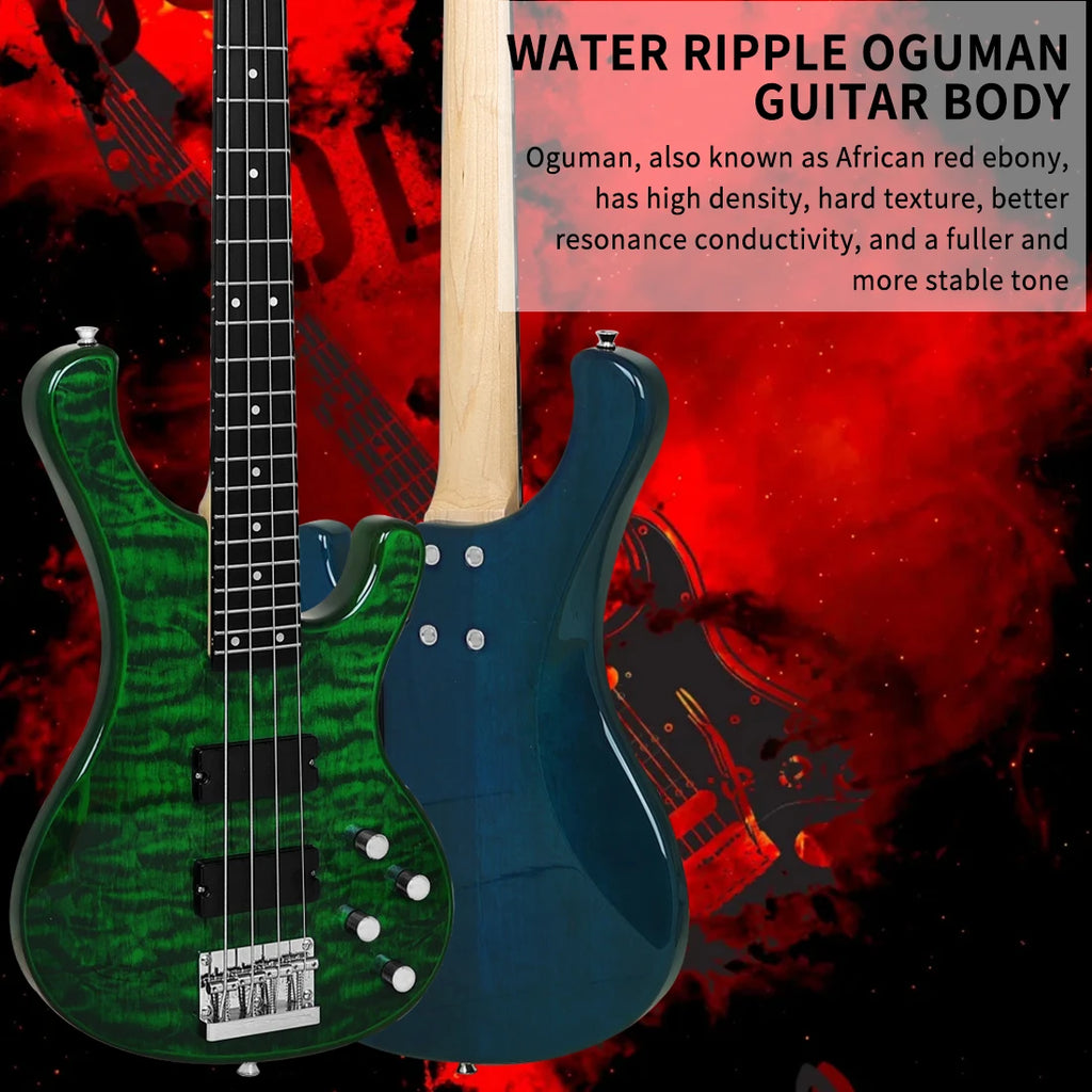 IRIN New Hot Sales Factory Musical Instruments  Okoume Wooden Electric Bass 24 Fret Professional 4 Strings Electric Bass Guitar