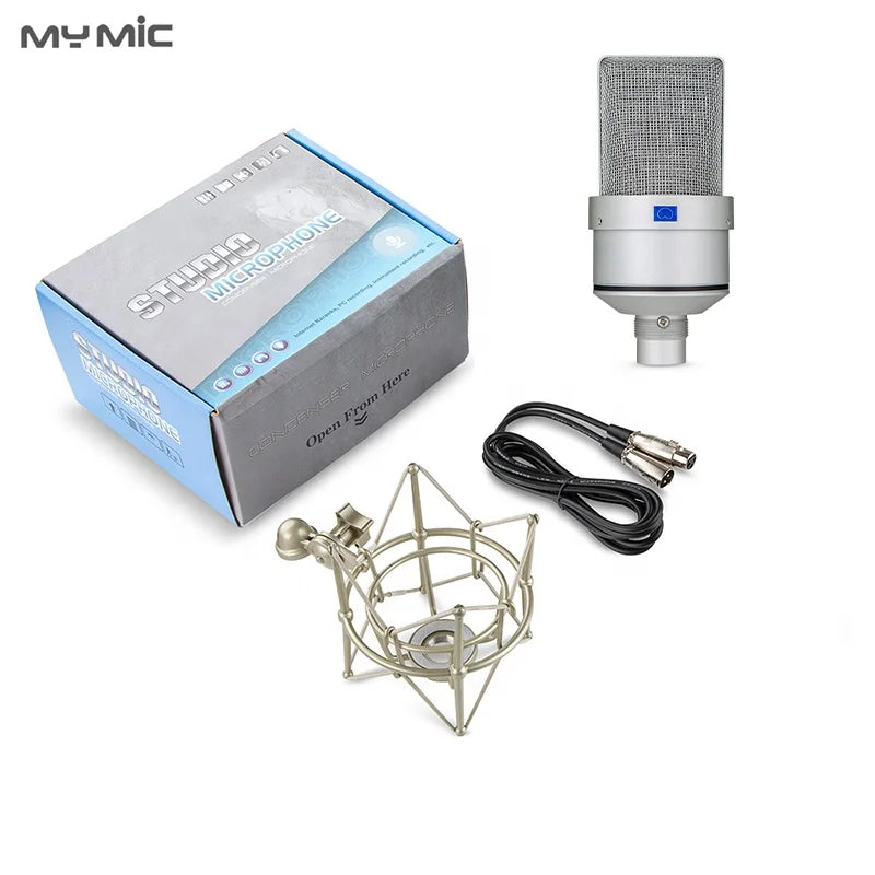 MY MIC M2 Professional Condenser  Microphone Studio Equipment with Large Diaphragm Cardioid Microphone for Vocal Recording Room