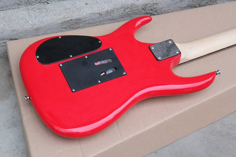 Flyoung Stringed Instrument Red Electric Guitar Floyd Rose Bridge Custom Made