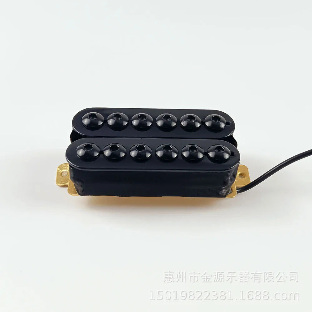 Electric Guitar Dual Coil Pickup Maple Neck Ebony Fingerboard Glossy Finish Black Hexagon Large Head N/B Accessories 6-String