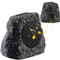 Outdoor Rock Blue Grey Speakers Wireless Patio Speaker Solar Powered Rechargeable Battery Perfect for Pool Patio Deck Garden
