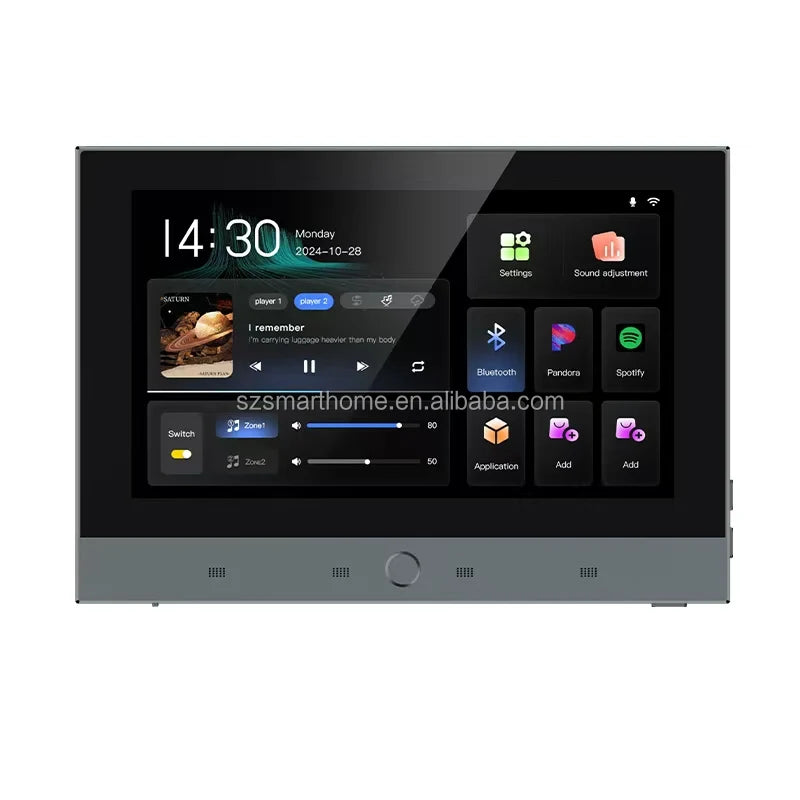Hot Selling 7-Inch Smart Home Audio Amplifier WiFi Android Mini Wall-Mounted 2 Zones That Can Connect 8 Speakers