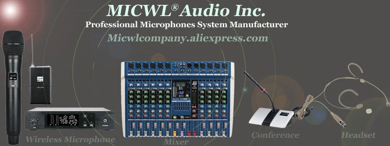 MiCWL 8 Channel Sound Mixng Console Audio DJ Controller Mixer 48V DSP Bluetooth
