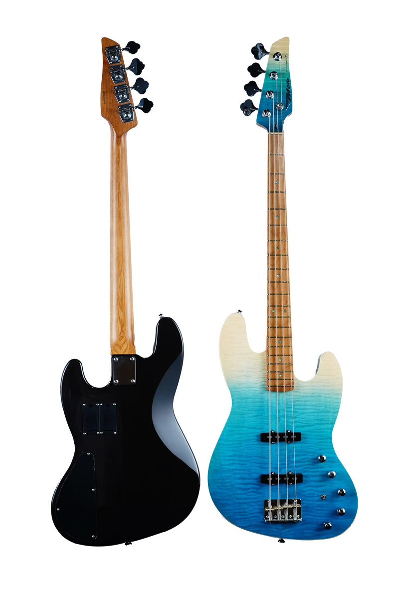 PB-770 Flamed Maple Coloful 4 String High Quality  Electric Bass Guitar, Active Pickup Bass