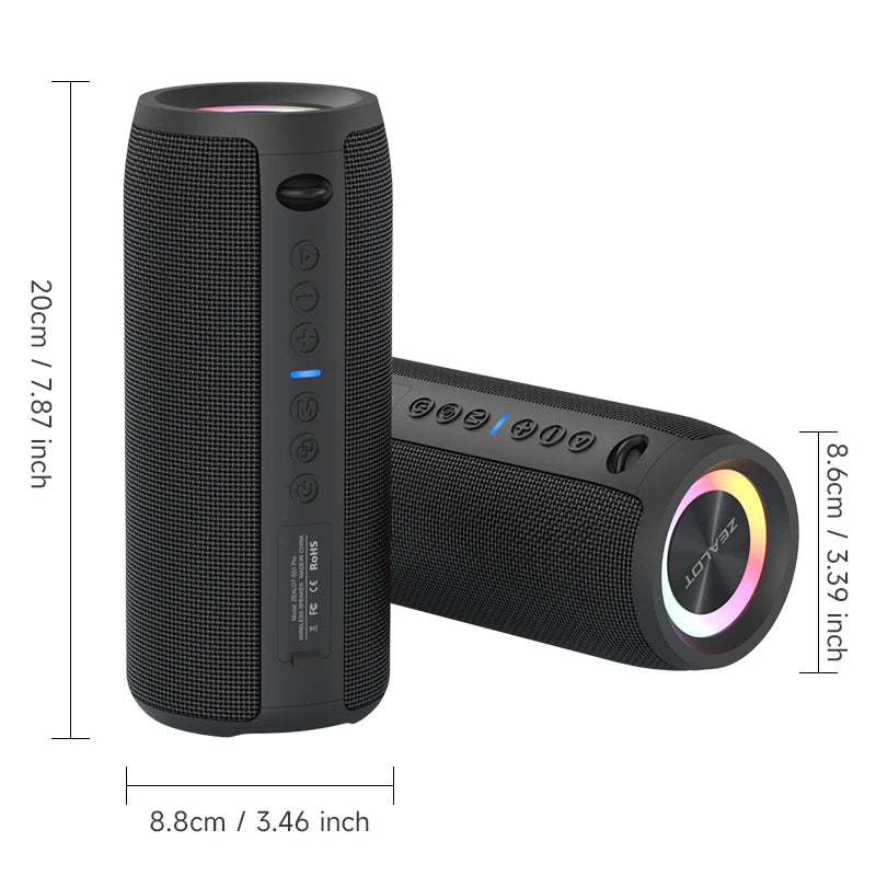 Factory Sell ZEALOT S51pro 40W Portable Wireless Speakers With IPX6 Waterproof Wireless Stereo with RGB Light