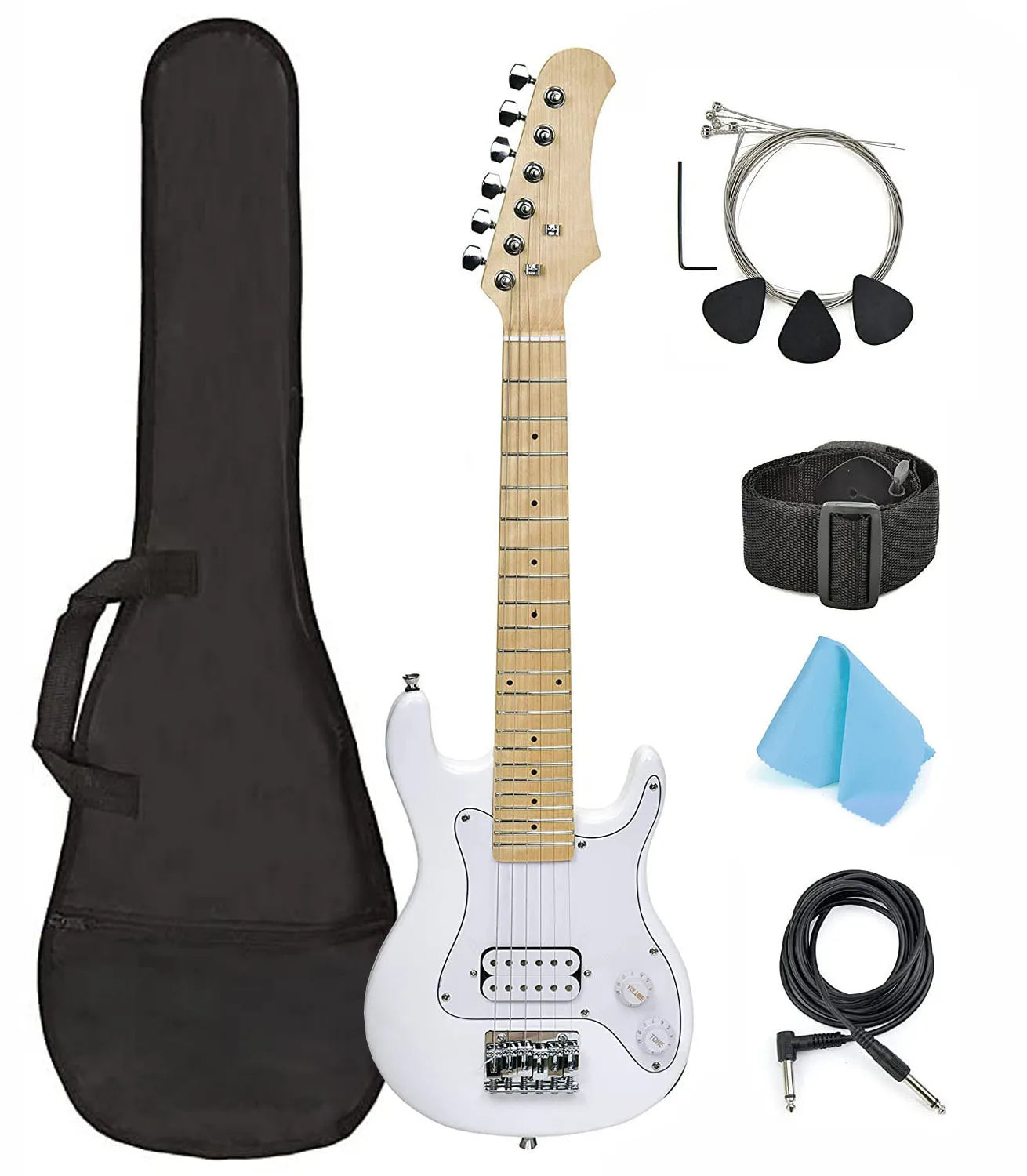 Learning and Practice 30 Inch Electric Guitar for Kid Musical Instrument Electrical Guitars 6 Steel String Electric