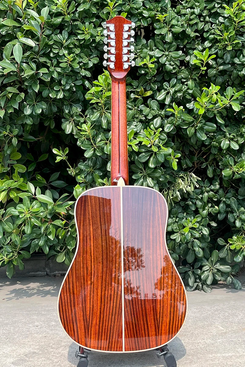 Aiersi Brand Handmade Gloss Finish High Grade Solid Top 12 String Electric Acoustic Guitars with Pickup