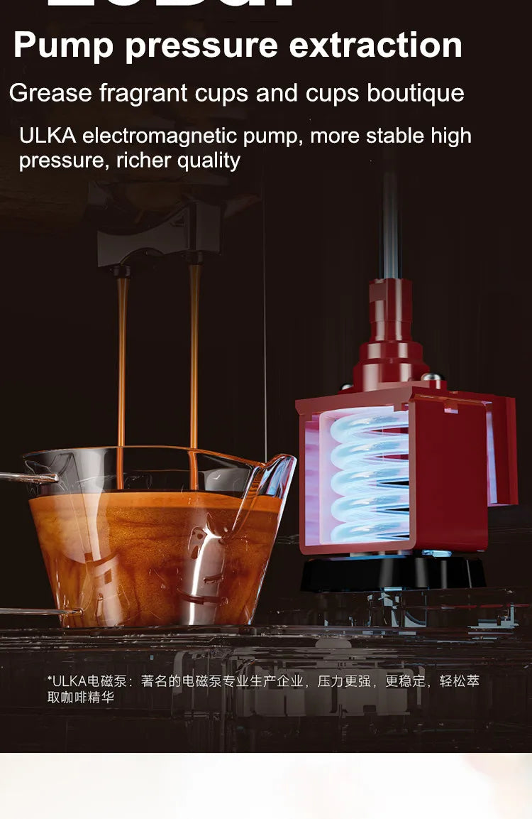 Coffee Maker Stainless Steel Italian Household Small Semi-Automatic Coffee Machine Steam Milk Bubble Concentration Office Steam