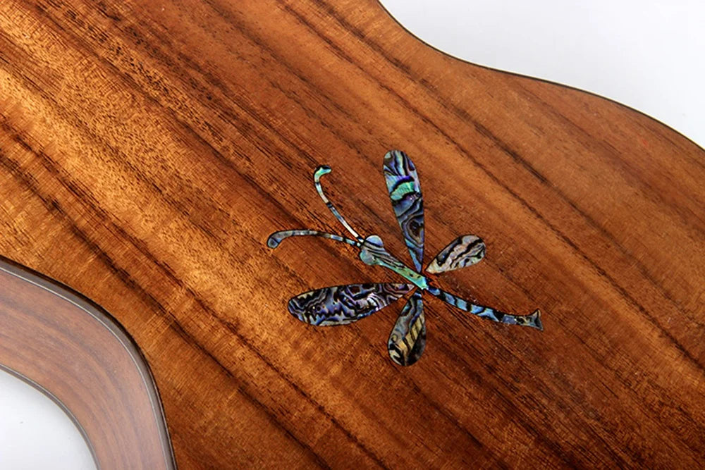 2023 Newest Professional String Instrument Guitar 24" Concert Solid Top KOA Body Acacia Mahogany Glossy Ukulele with Accessories