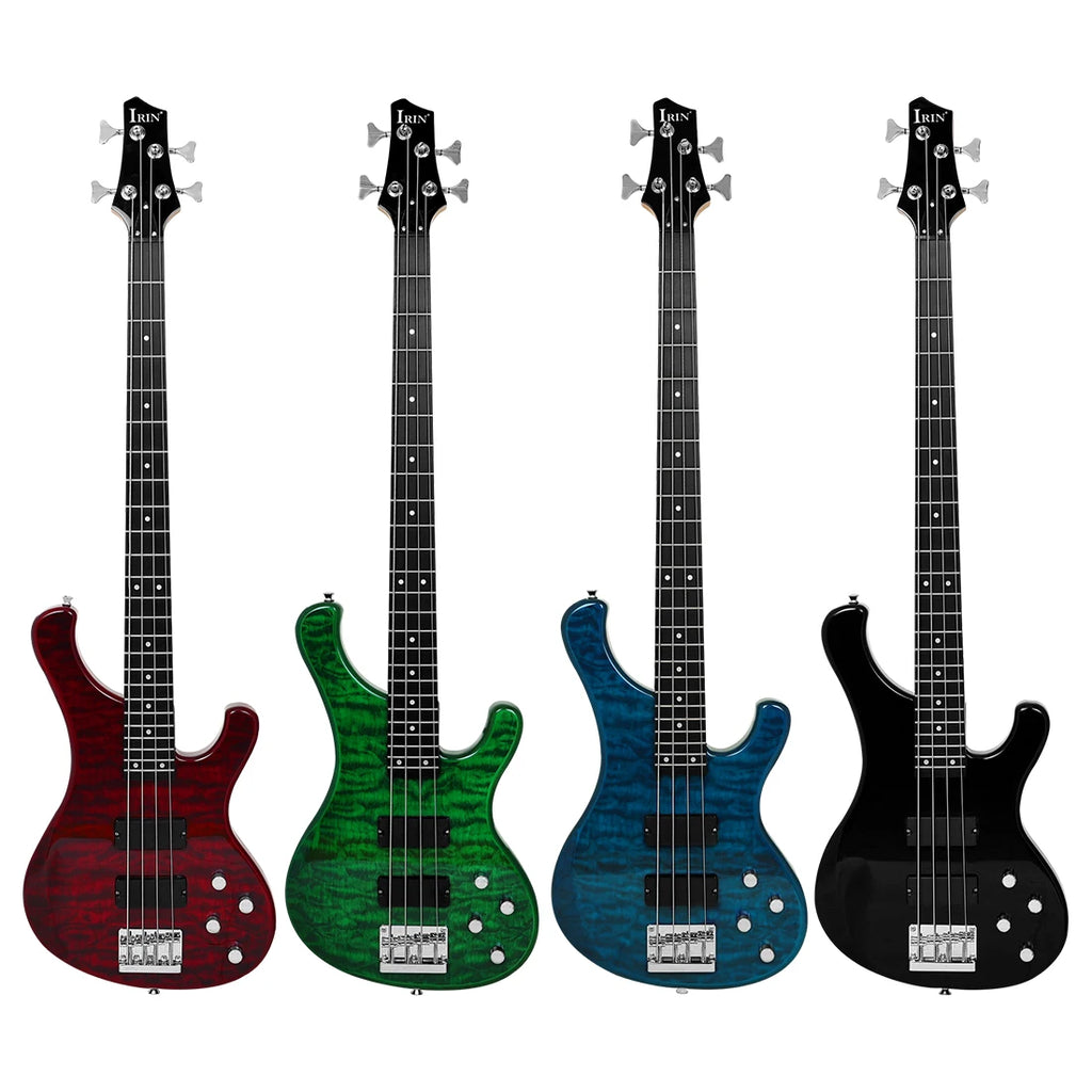 IRIN New Hot Sales Factory Musical Instruments  Okoume Wooden Electric Bass 24 Fret Professional 4 Strings Electric Bass Guitar