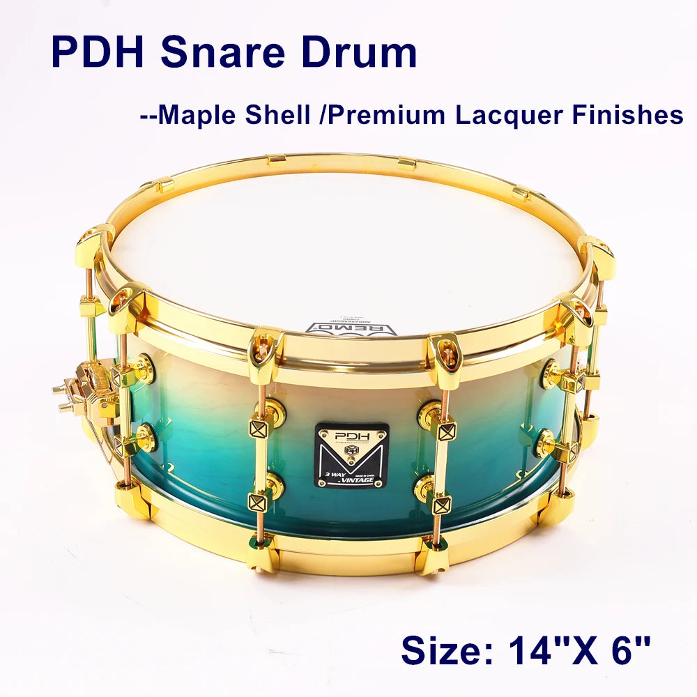 PDH F-1039 14"x6" Maple Shell Snare Drum | Remo Head, Patent Throw-Off, Premium Lacquer