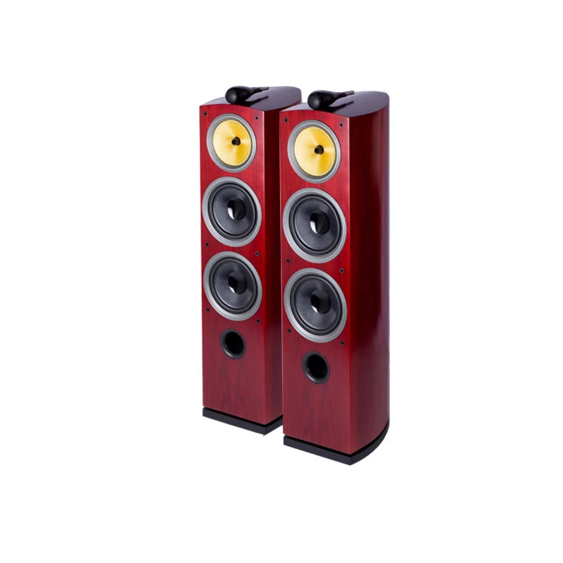 KYYSLB Double 8-inch HiFi Three-way Floor Wooden Home Theater Speaker High-end Passive Audio Speakers