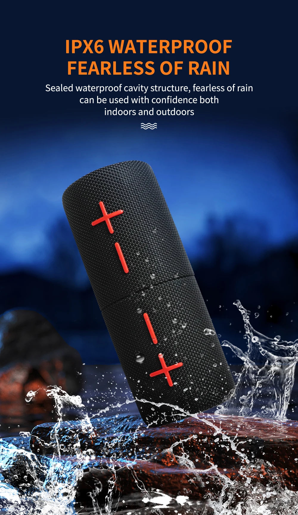 Dual Magnetic BT5.3 Speaker, IPX6 Waterproof Portable Wireless Speakers 24H Playtime Multiple Pairing for Home,Outdoor or Travel