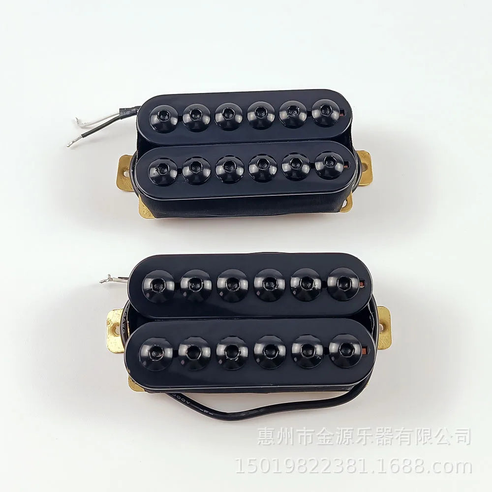 Electric Guitar Dual Coil Pickup Maple Neck Ebony Fingerboard Glossy Finish Black Hexagon Large Head N/B Accessories 6-String