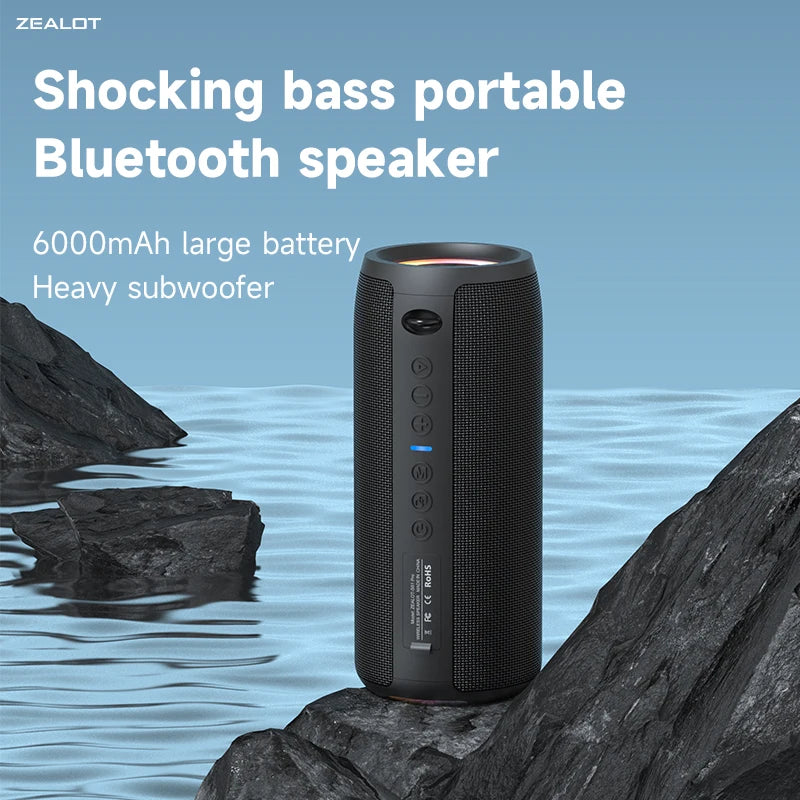 Factory Sell ZEALOT S51pro 40W Portable Wireless Speakers With IPX6 Waterproof Wireless Stereo with RGB Light