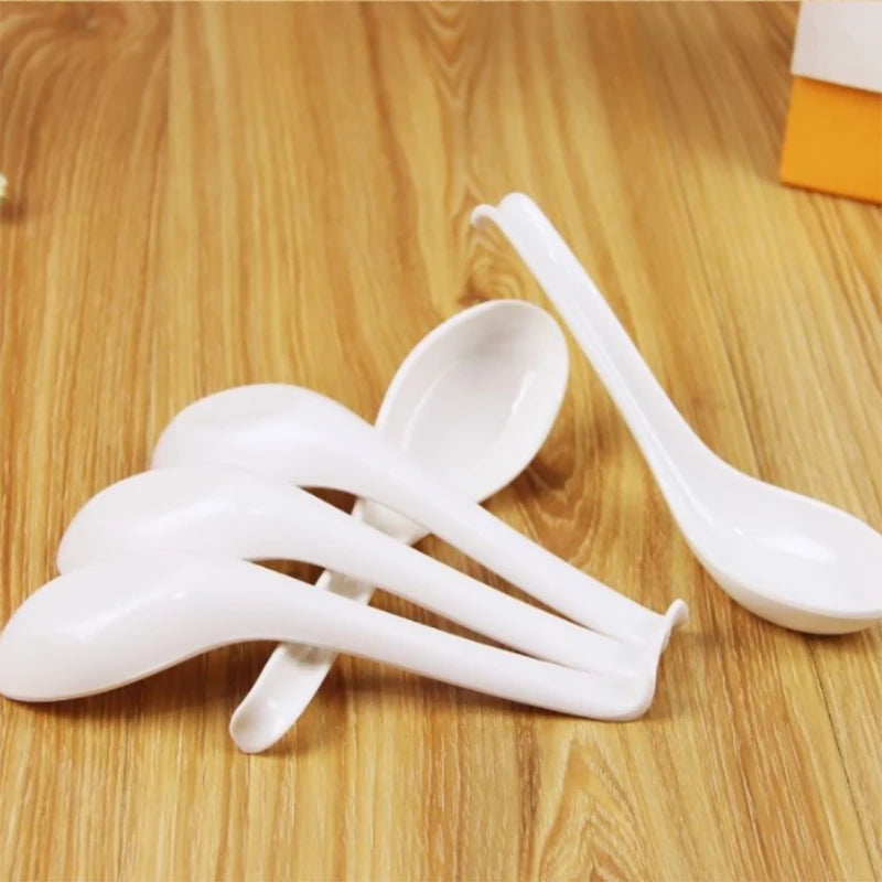 Soup Spoons,15Pcs Japanese Style Spoons Creative Rice Spoons Chinese Asian Soup Spoons with Long Handle for Restaurants CNIM Hot