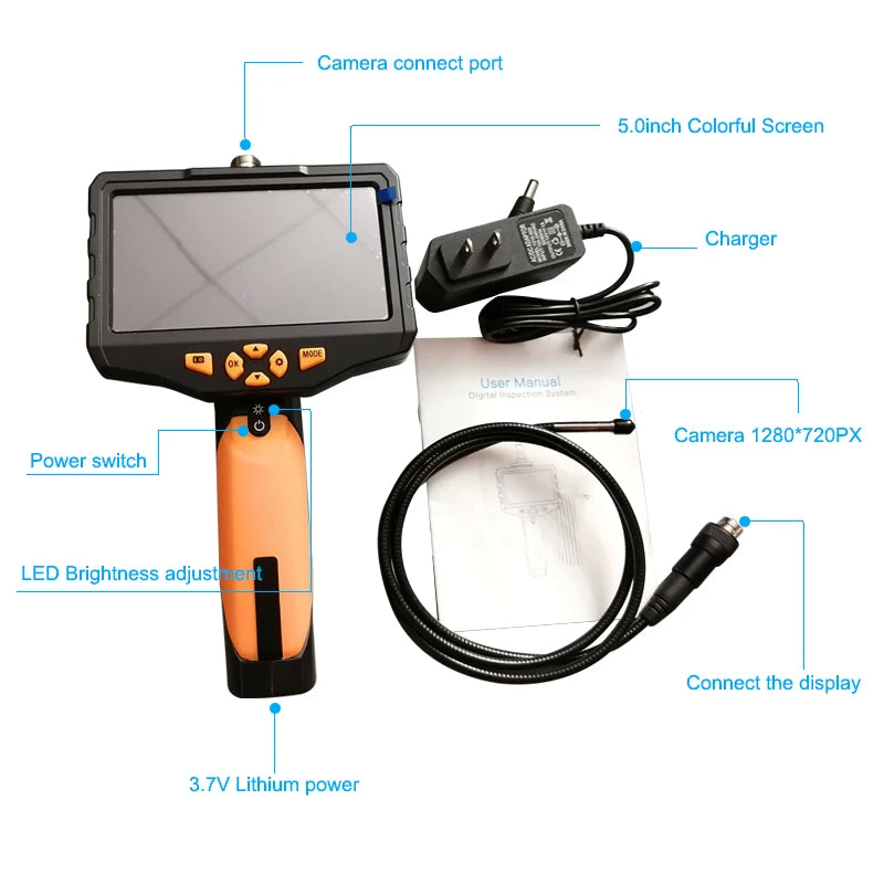 5.0-Inch IPS HD Display White Ants Monitor Video Recording Termites Microwave Detected