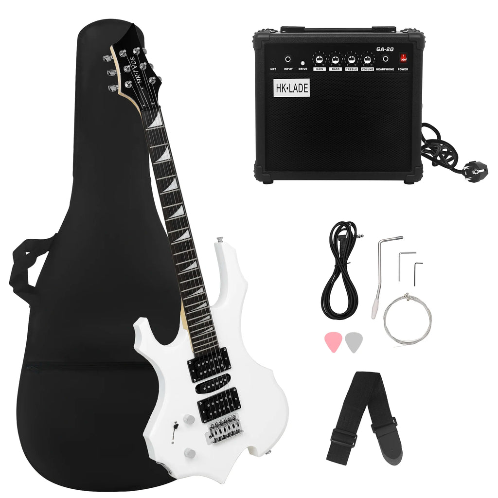 HK LADE SLADE Factory OEM ODM Wholesale Flame Personality 24 Pins Guitar Plucked Electric Guitar With Amplifier