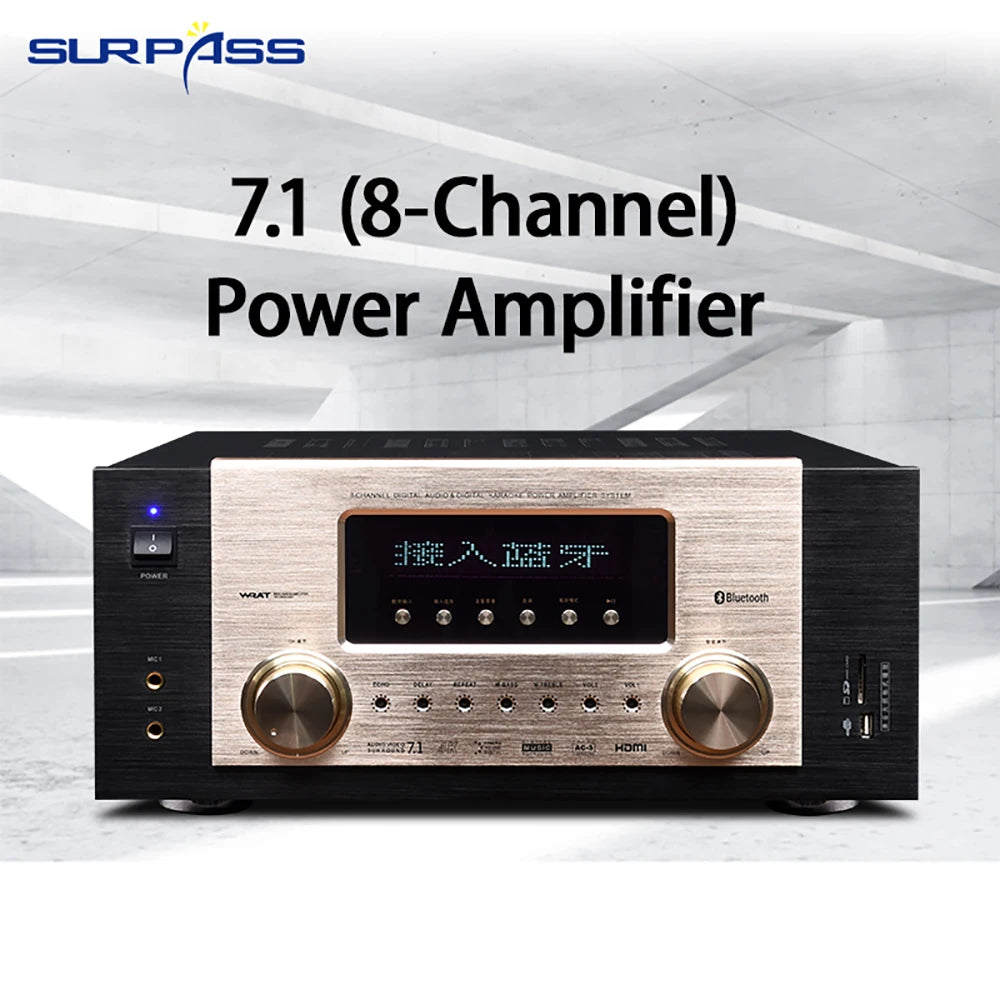 DT7.1 Surpass Audio Factory Price 7.1 Surround Sound System with Power Amplifier Speakers for Home Theater