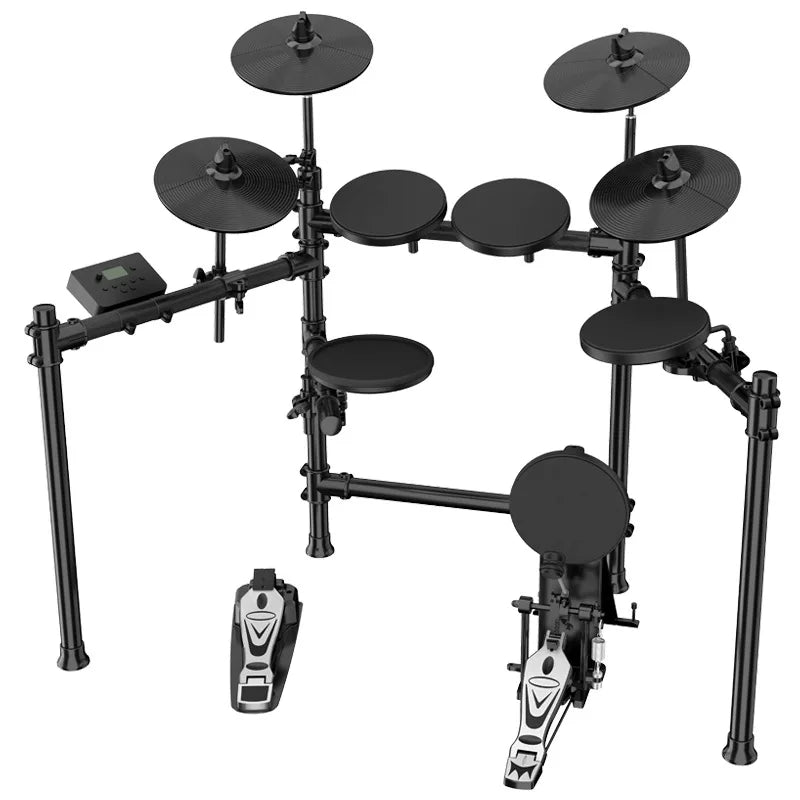Professional Performance Mute Electronic Drums Portable Folding Percussion Instruments with Silicone Chamber and Drum Heads