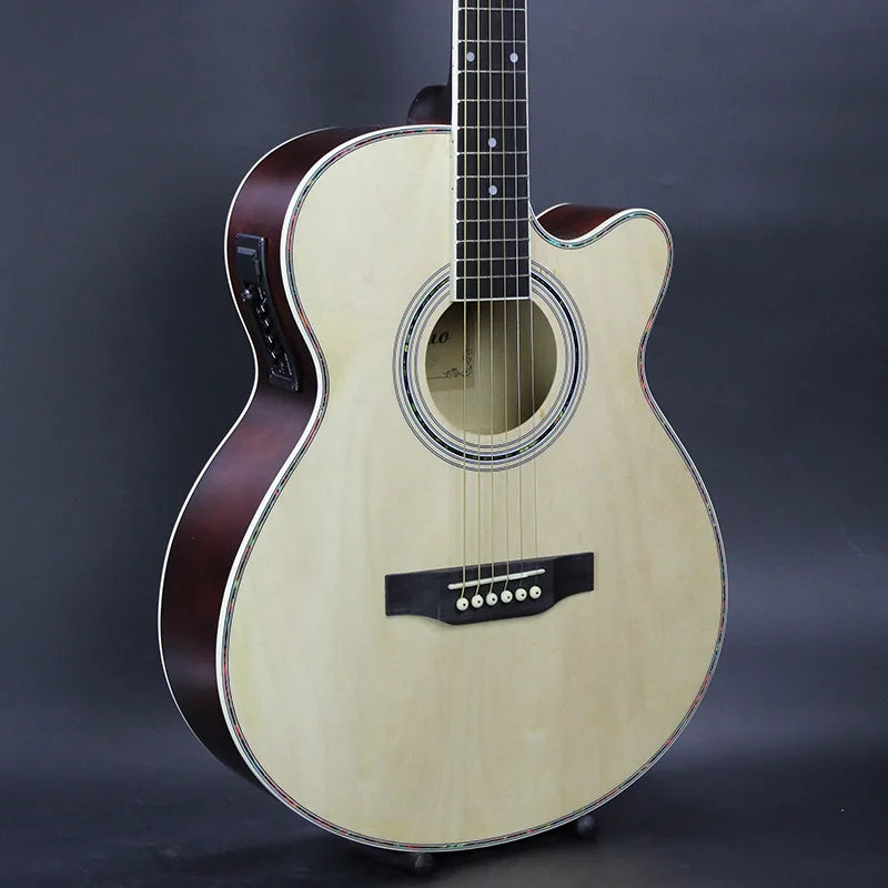 China Guitar 40 Inch White Acoustic Guitar with 4 Band Pickup