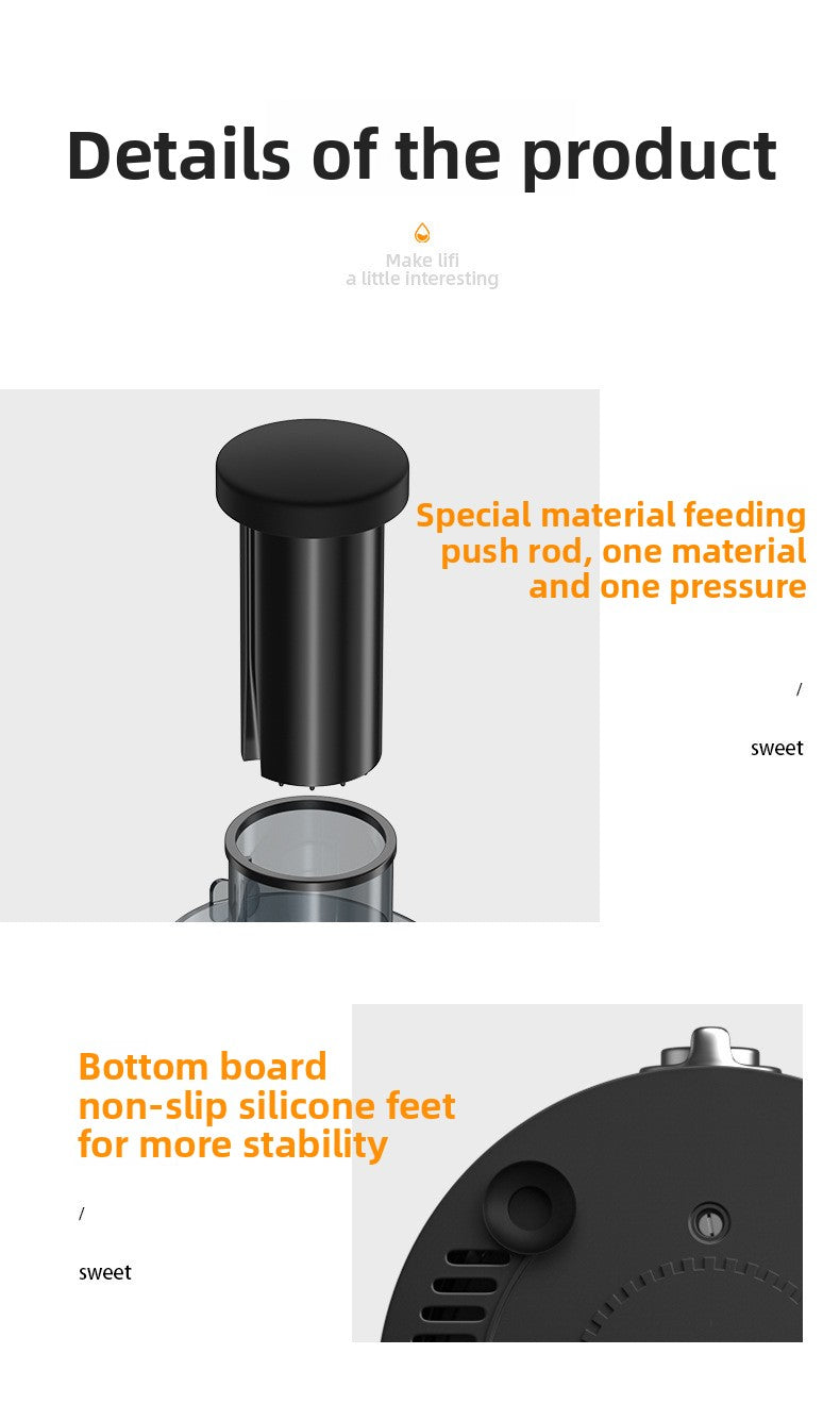 Multifunctional Houseuse Juicer, Fully Automatic Fruit and Vegetable Juicer, Pulp and Juice Separator