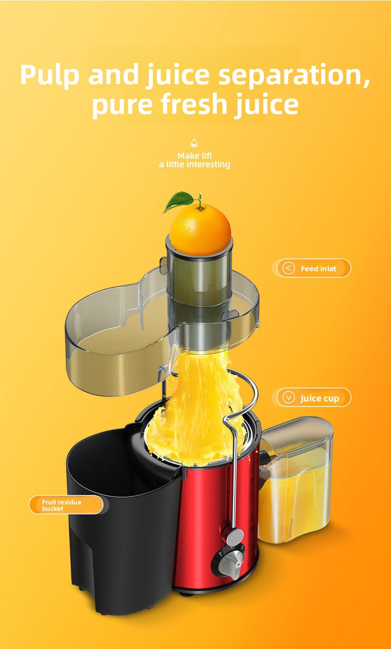Multifunctional Houseuse Juicer, Fully Automatic Fruit and Vegetable Juicer, Pulp and Juice Separator