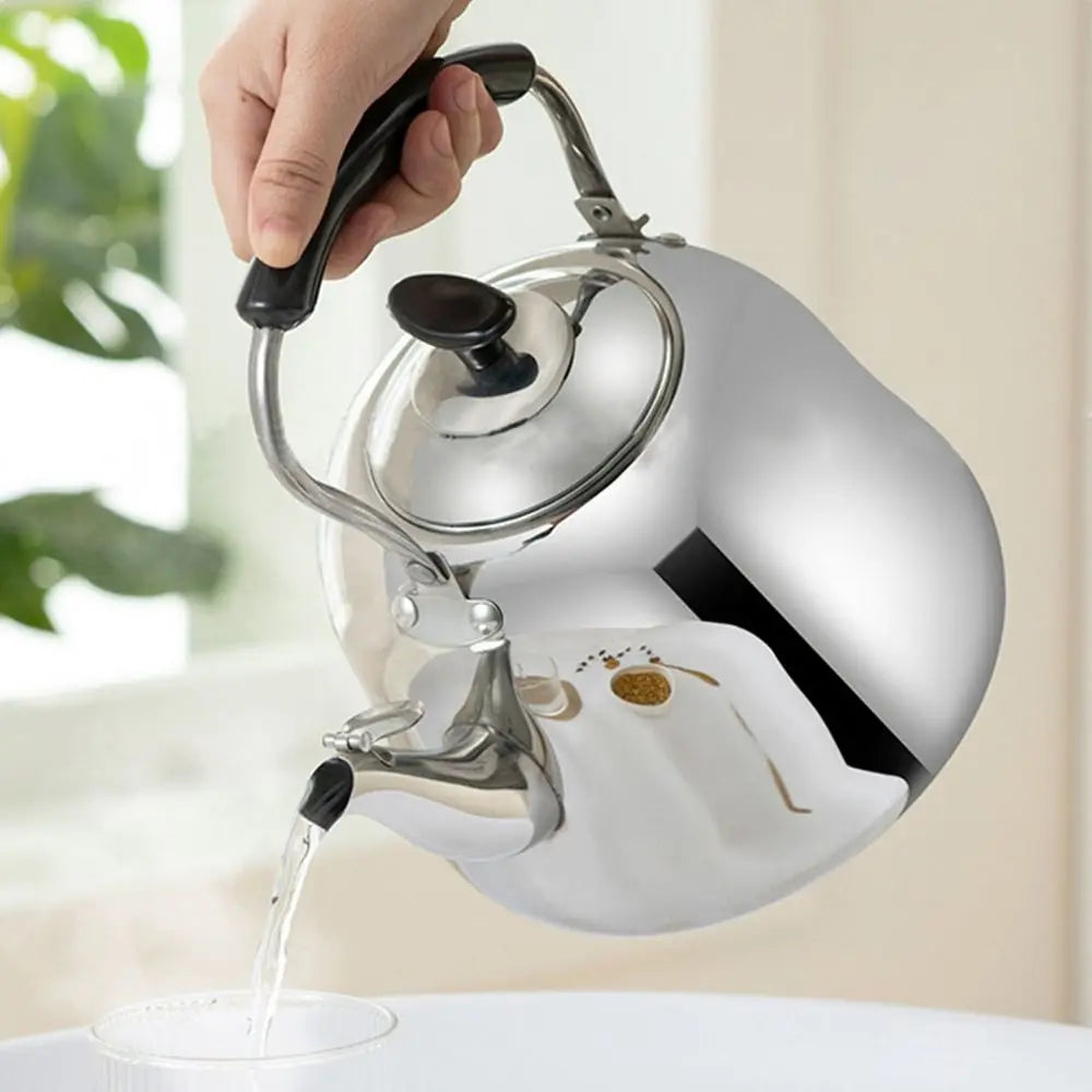 Stainless Steel Whistling Teakettle Large Capacity Fast Heating Base Tea Kettle Thickened Gas Stove Induction Cooker