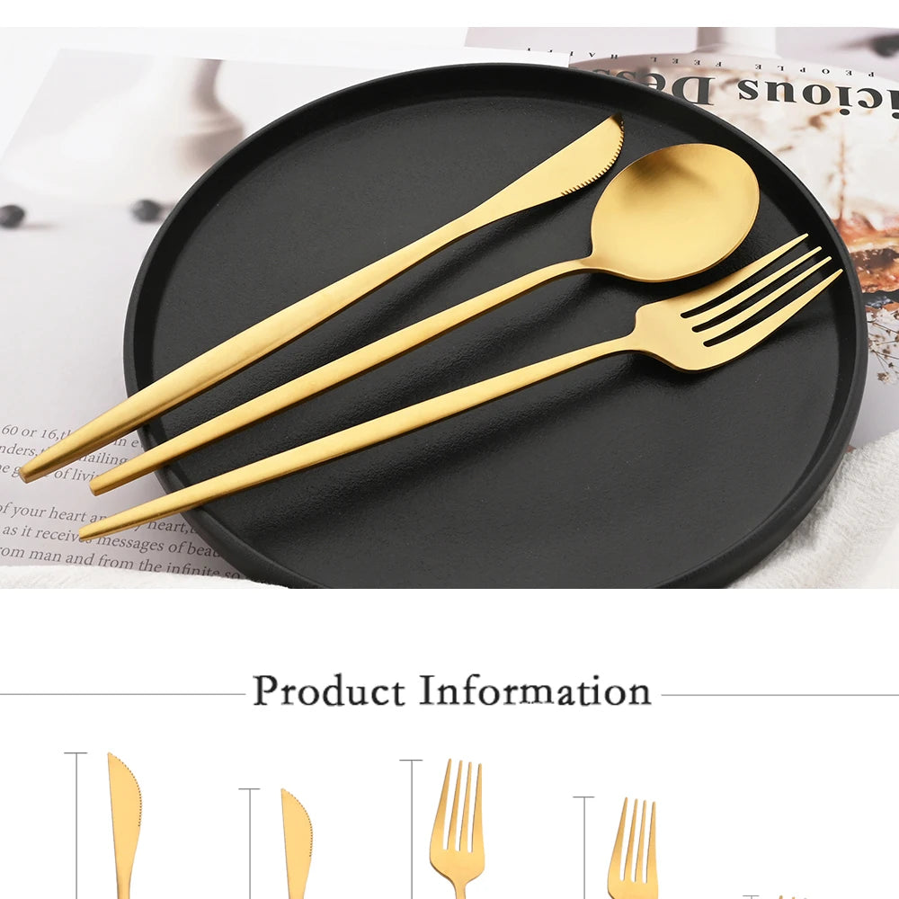 30Pcs Blue Silver Dinnerware Set Dinner Knife Fork Tea Spoon Cutlery Set Stainless Steel Tableware Western Home Kitchen Flatware